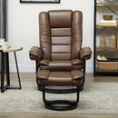 HOMCOM Swivel Manual Recliner and Footrest Set PU Leather Chair Brown