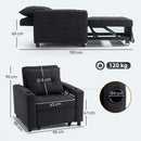 HOMCOM 3-in-1 Sofa Bed, Convertible Sleeper Chair With Adjustable Backrest