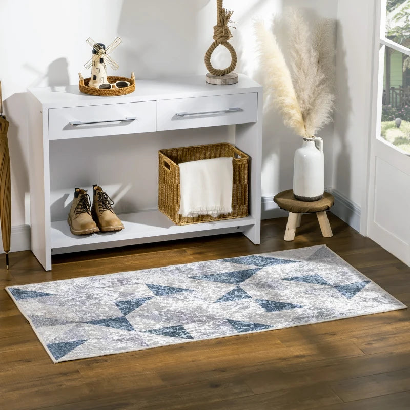HOMCOM Modern Geometric Rug 80x150 cm - Grey