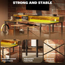 HOMCOM Gaming Desk with Monitor Stand and Sliding Keyboard Tray