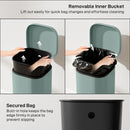 HOMCOM 30L Kitchen Bin, Pedal Bin with Lid, Removable Inner Bucket, Green