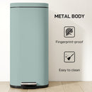 HOMCOM 30L Kitchen Bin, Pedal Bin with Lid, Removable Inner Bucket, Green