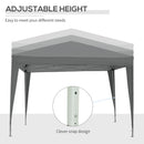 Outsunny 3mx3m Pop Up Gazebo Party Tent Canopy Marquee With Storage Bag Grey