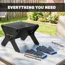 Outsunny 2-In-1 Portable BBQ Grill and Camping Fire Pit with Gloves