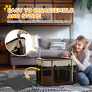 PawHut Portable Dog Pen For Puppies, Rabbits, Kittens, Guinea Pigs - Brown