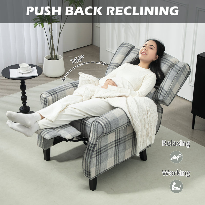 HOMCOM Recliner Chair for Living Room Wingback Chair with Padded Armrest