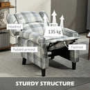 HOMCOM Recliner Chair For Living Room Wingback Chair With Padded Armrest