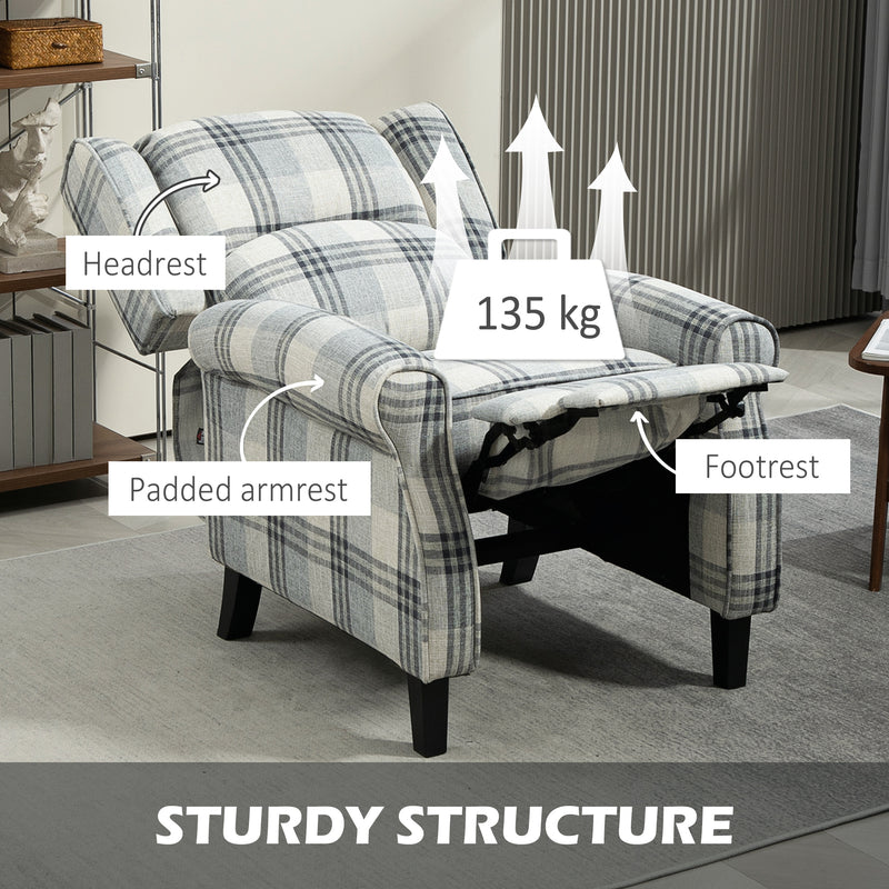HOMCOM Recliner Chair for Living Room Wingback Chair with Padded Armrest