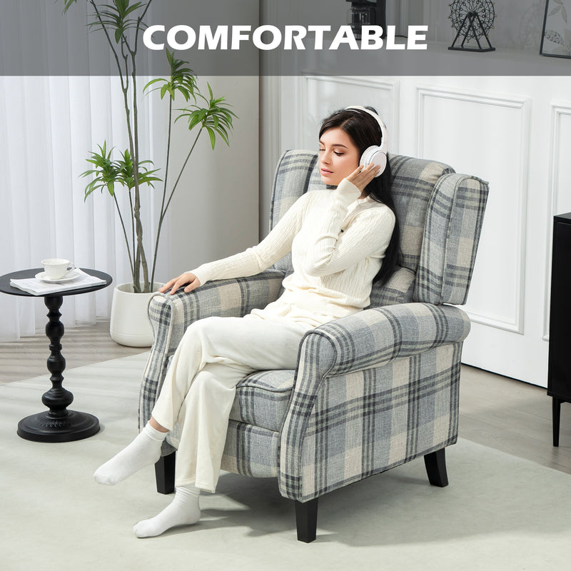 HOMCOM Recliner Chair for Living Room Wingback Chair with Padded Armrest