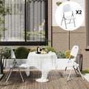 Outsunny Folding Chair With Steel Frame, Garden Chair Set, White