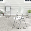 Outsunny Folding Chair With Steel Frame, Garden Chair Set, White