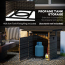 Outsunny 50,000 BTU Rattan Fire Pits For Garden, Propane Fire Pit Table - Grey/Brown