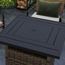 Outsunny 50,000 BTU Rattan Fire Pits For Garden, Propane Fire Pit Table - Grey/Brown