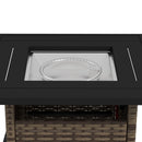 Outsunny 50,000 BTU Rattan Fire Pits For Garden, Propane Fire Pit Table - Grey/Brown