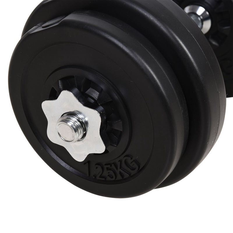 HOMCOM Dumbbell and Barbell Set with 65kg Adjustable Weights, for Home Gym