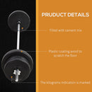 HOMCOM Dumbbell and Barbell Set with 65kg Adjustable Weights, for Home Gym