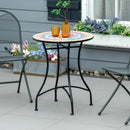 Outsunny 60cm Mosaic Round Bistro Table Outdoor Garden Side Table, Red
