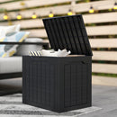 Outsunny 93L Plastic Garden Storage Box, Storage Container w/ Handles, Black