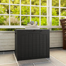 Outsunny 93L Plastic Garden Storage Box, Storage Container w/ Handles, Black