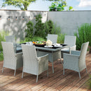 Outsunny 6 Seater Rattan Garden Furniture Set with Cushions, Grey