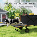 Outsunny 160L Folding Trolley Cart W/ Adjustable Handle