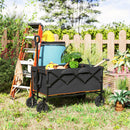 Outsunny 160L Folding Trolley Cart W/ Adjustable Handle