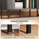 HOMCOM Sideboard Storage Cabinet with Slatted Tambour Sliding Doors