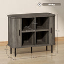 HOMCOM Sideboard Storage Cabinet with Slatted Tambour Sliding Doors