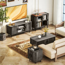 HOMCOM Sideboard Storage Cabinet with Slatted Tambour Sliding Doors