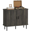 HOMCOM Sideboard Storage Cabinet with Slatted Tambour Sliding Doors