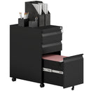Vinsetto Steel File Cabinet with Lock and Wheels for Home Office