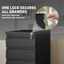 Vinsetto Steel File Cabinet with Lock and Wheels for Home Office