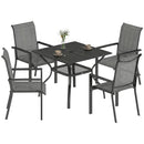 Outsunny 5 Pieces Outdoor Dining Set For 4, Patio Furniture Set, Dark Grey