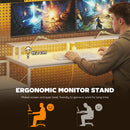 HOMCOM 147cm Gaming Desk With Charging Station And RGB Lights, White