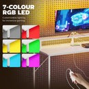 HOMCOM 147cm Gaming Desk With Charging Station And RGB Lights, White