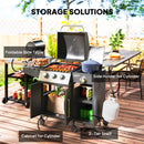 Outsunny 9.5 kW Gas Barbecue with 3+1 Burner, Storage Cabinet and Shelves