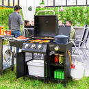 Outsunny 9.5 kW Gas Barbecue with 3+1 Burner, Storage Cabinet and Shelves