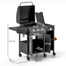 Outsunny 9.5 kW Gas Barbecue with 3+1 Burner, Storage Cabinet and Shelves