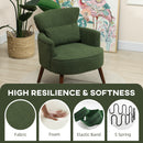 HOMCOM Armchair with Padded Seat and Backrest for Living Room, Green