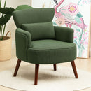 HOMCOM Armchair with Padded Seat and Backrest for Living Room, Green