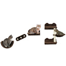 PawHut 4PCs Wall Mounted Cat Tree Cat Wall Shelves W/ Scratching Post - Dark Grey/Brown
