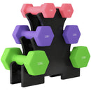 SPORTNOW Hex Dumbbells Set With Dumbbell Rack,  2 X 1kg, 2 X 2kg, 2 X 3kg