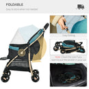 PawHut Pet Stroller for XS and S Dogs w/ Rain Cover