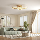 HOMCOM Modern 4-Ring Flush Mount Ceiling Light, LED Ceiling Light, Gold