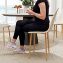 HOMCOM Dining Chairs Set of 4 w/ Curved Back, Steel Legs, Light Blue