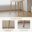 HOMCOM Dining Chairs Set of 4 w/ Curved Back, Steel Legs, Light Blue