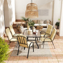 Outsunny 7 PCs Garden Dining Set w/ Umbrella Hole & Cushion