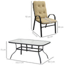 Outsunny 7 PCs Garden Dining Set w/ Umbrella Hole & Cushion