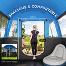 Outsunny 8-Person Camping Tent Tunnel Design With 4 Large Windows - Blue/Green