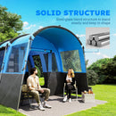 Outsunny 8-Person Camping Tent Tunnel Design With 4 Large Windows - Blue/Green